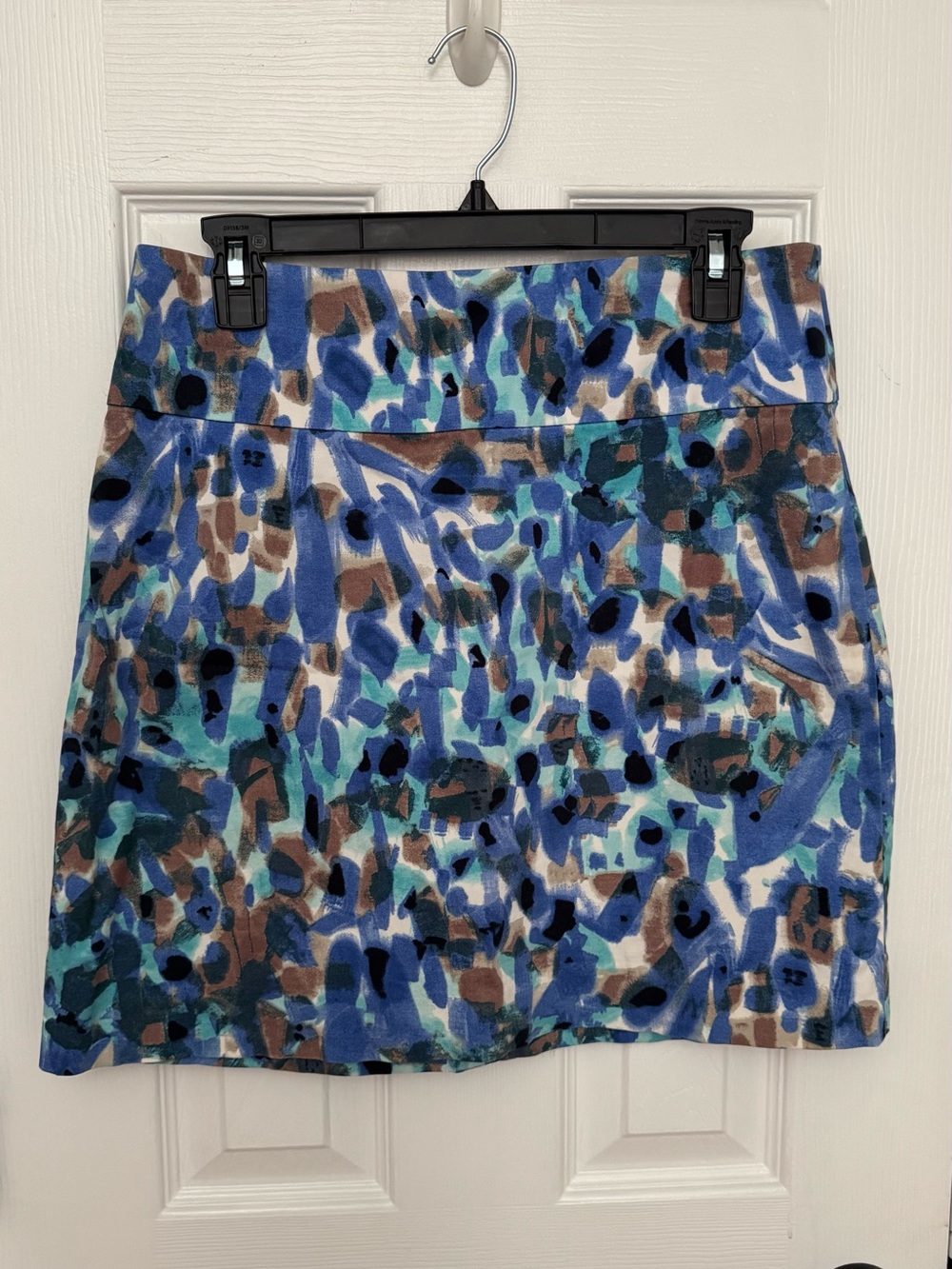 Ann Taylor Blue Abstract Print Mini Skirt